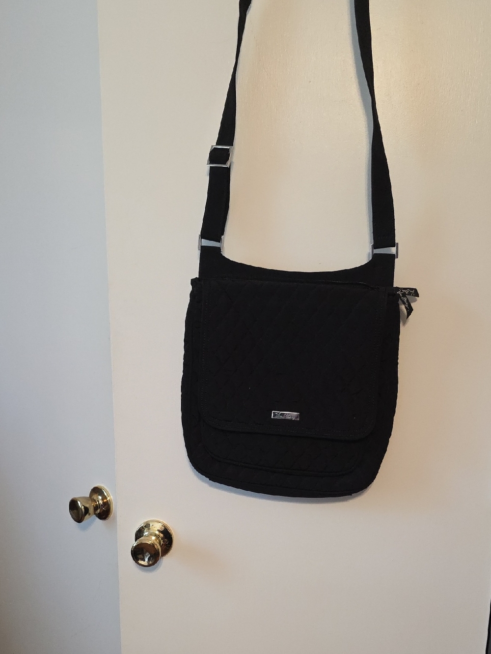 Vera Bradley Black Quilted Crossbody Messenger